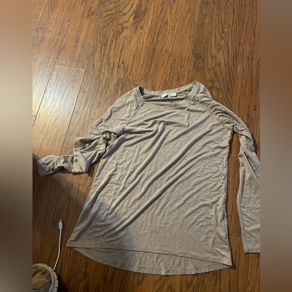 Casual Tan Long Sleeve Top